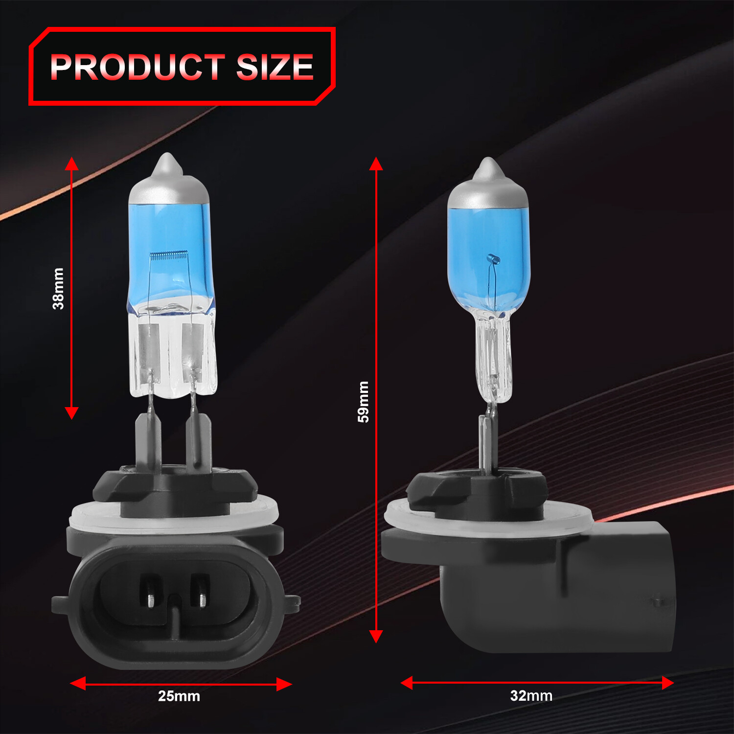 2x 881 Halogen 12V 27W Fog Light Bulbs Xenon White Replaces 886/889/894/896/898