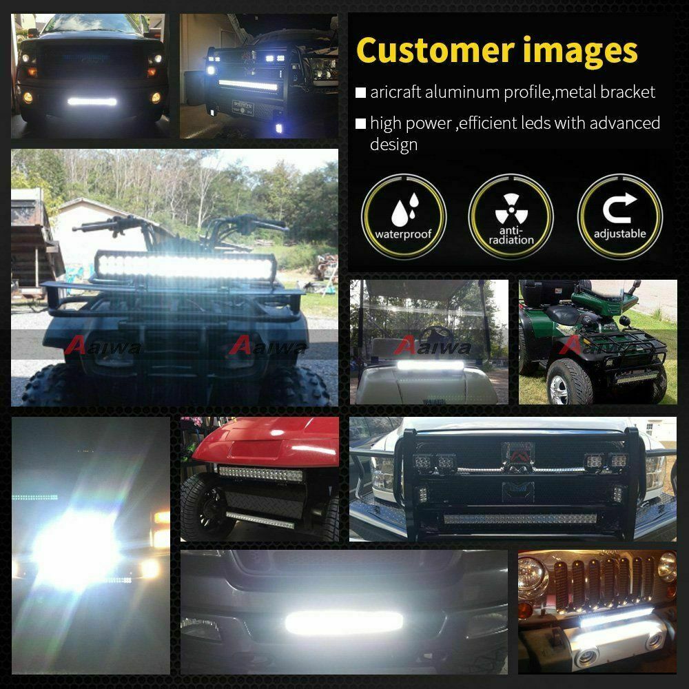 20“inch LED Light Bar Flood Combo Kit+4x 4“ Led Work lights For Offroad Pickup