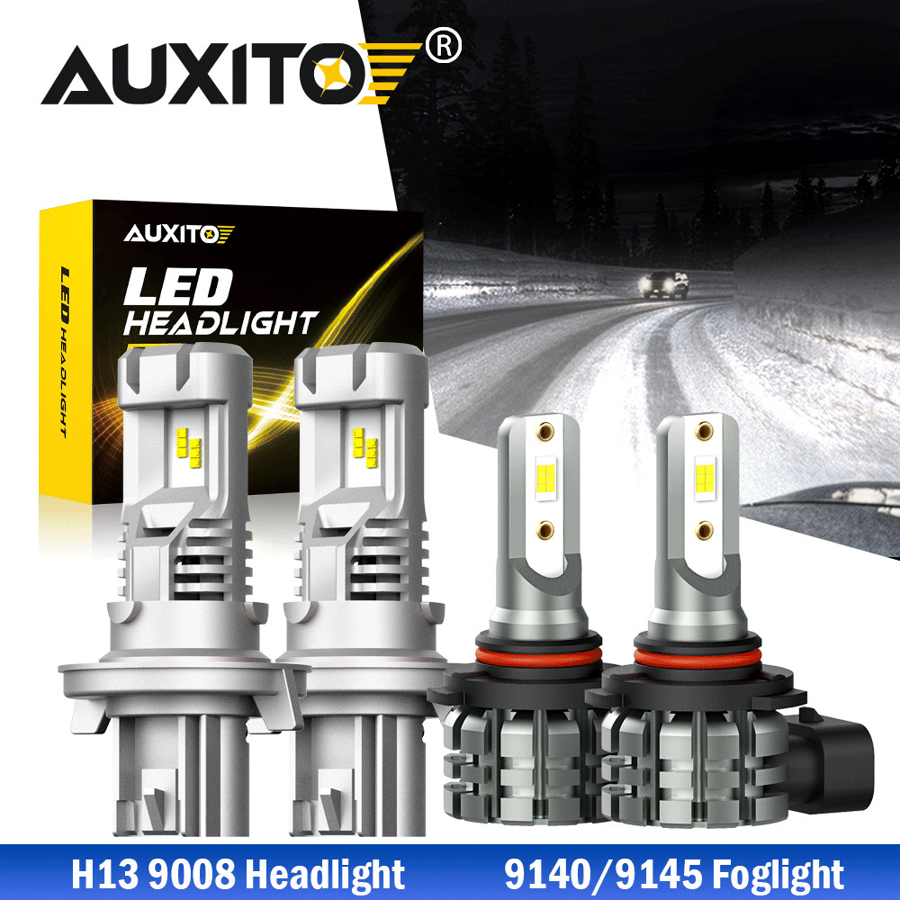 AUXITO Combo H13 9008 LED Headlight 9145 Fog Light Pack for Ford F-150 2004-2014