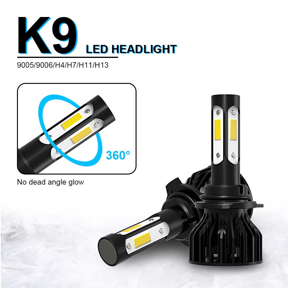 H11 H9 9005 HB3 LED Headlight Bulbs KIT Combo High&Low Beam Super Bright White