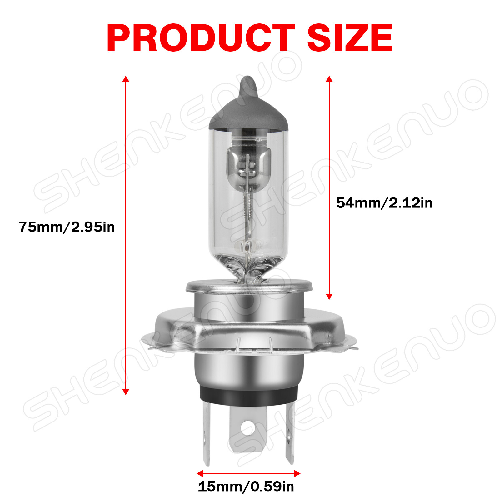 H4 (9003, HB2) Halogen Headlight Bulb Pair (2 Bulbs)