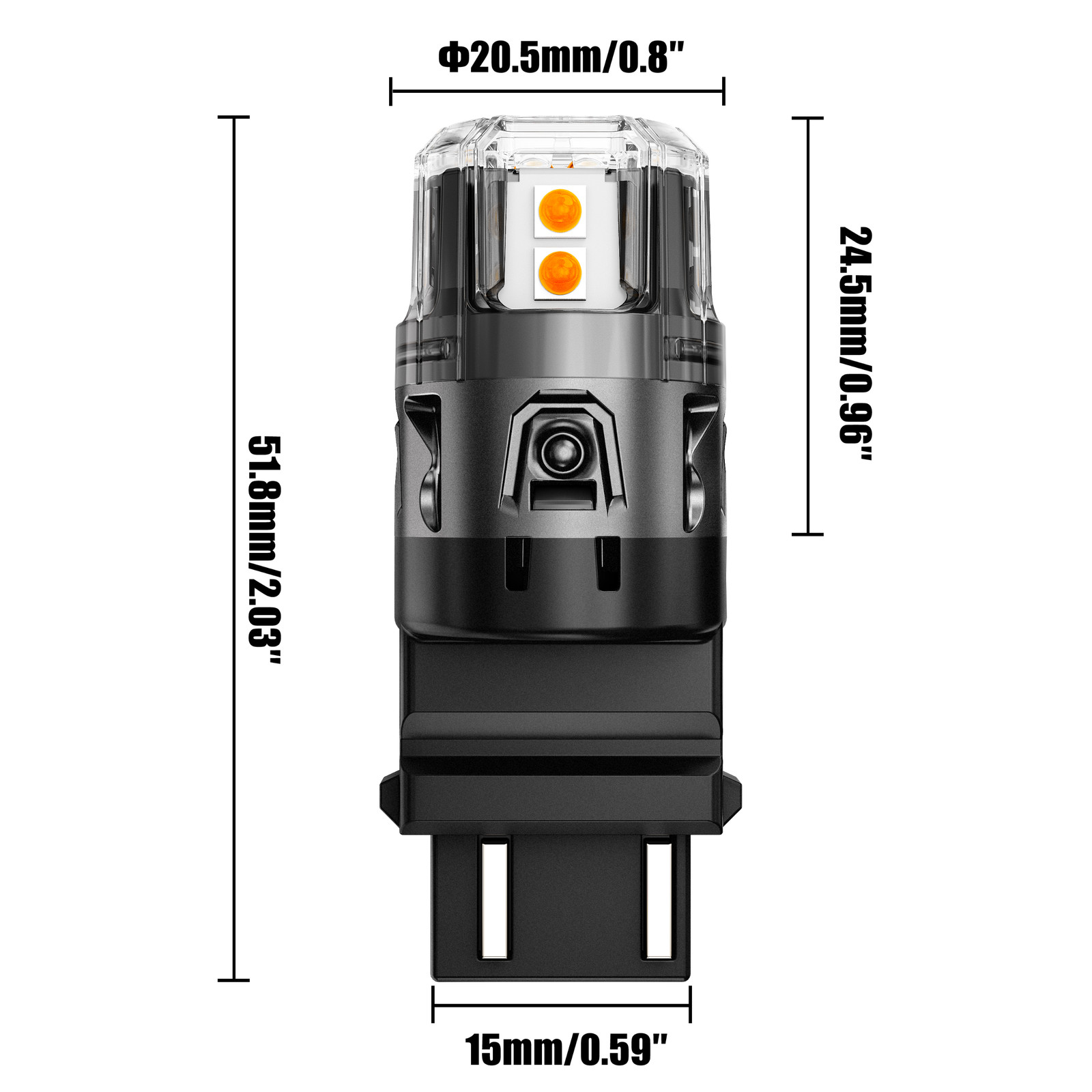 AUXBEAM 3000K Amber LED Front Turn Signal Bulb Light 3157 3457 3156 500% Bright
