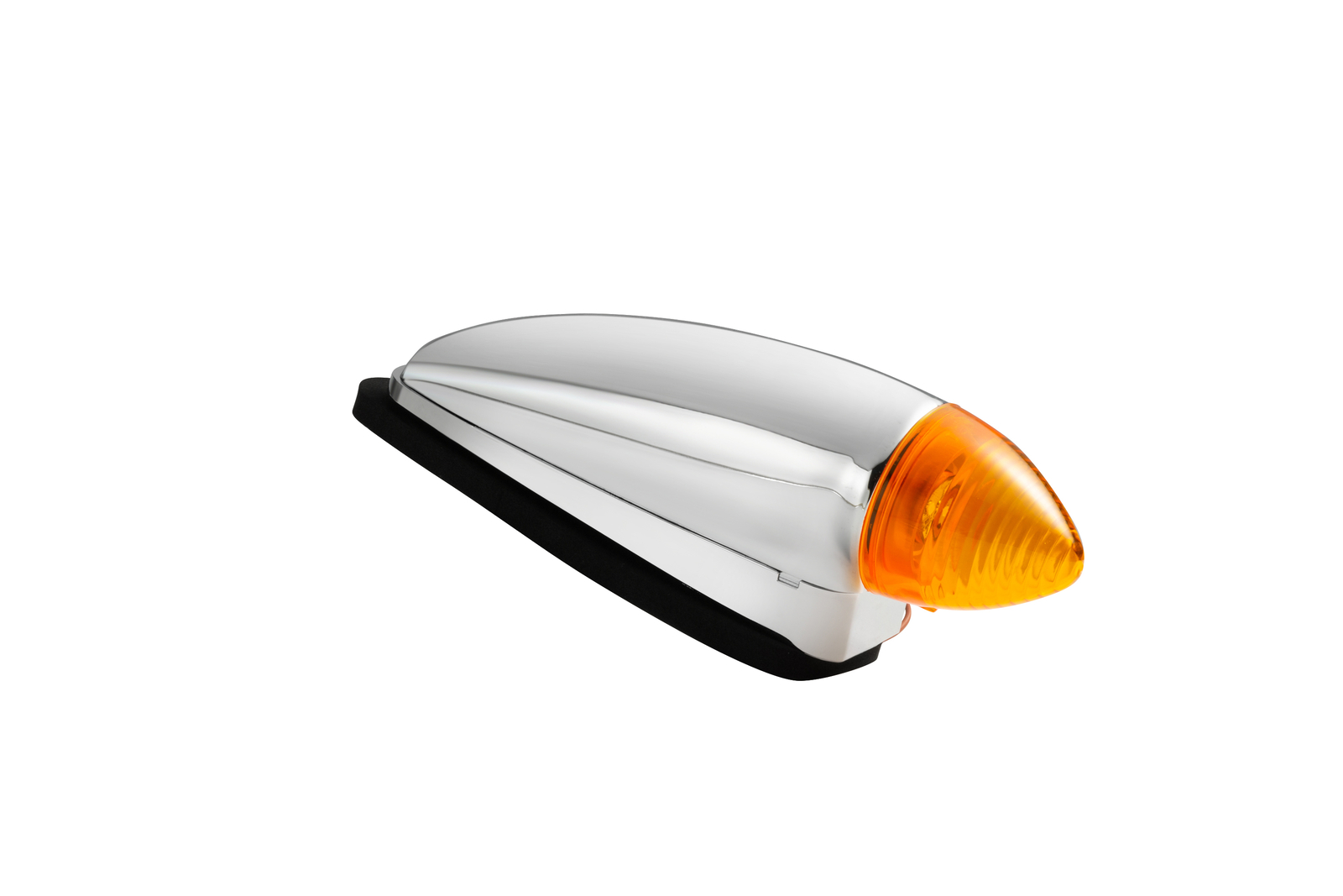 5x 8LED Cab Roof Marker Clearance Lights Amber Chrome Fit For Mack CHU 2008-2019