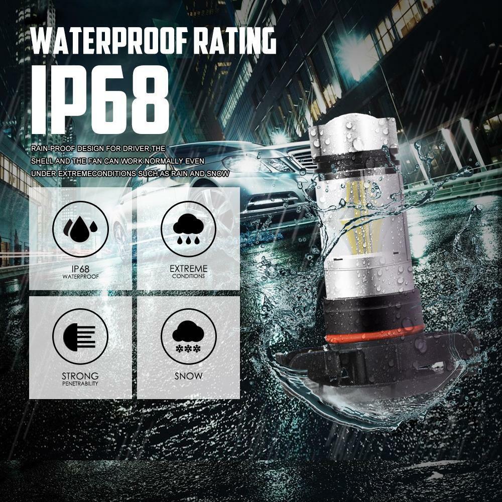 2x H16 5202 PS24WFF 100W 6000K Super White LED Fog Light Bulbs Daytime