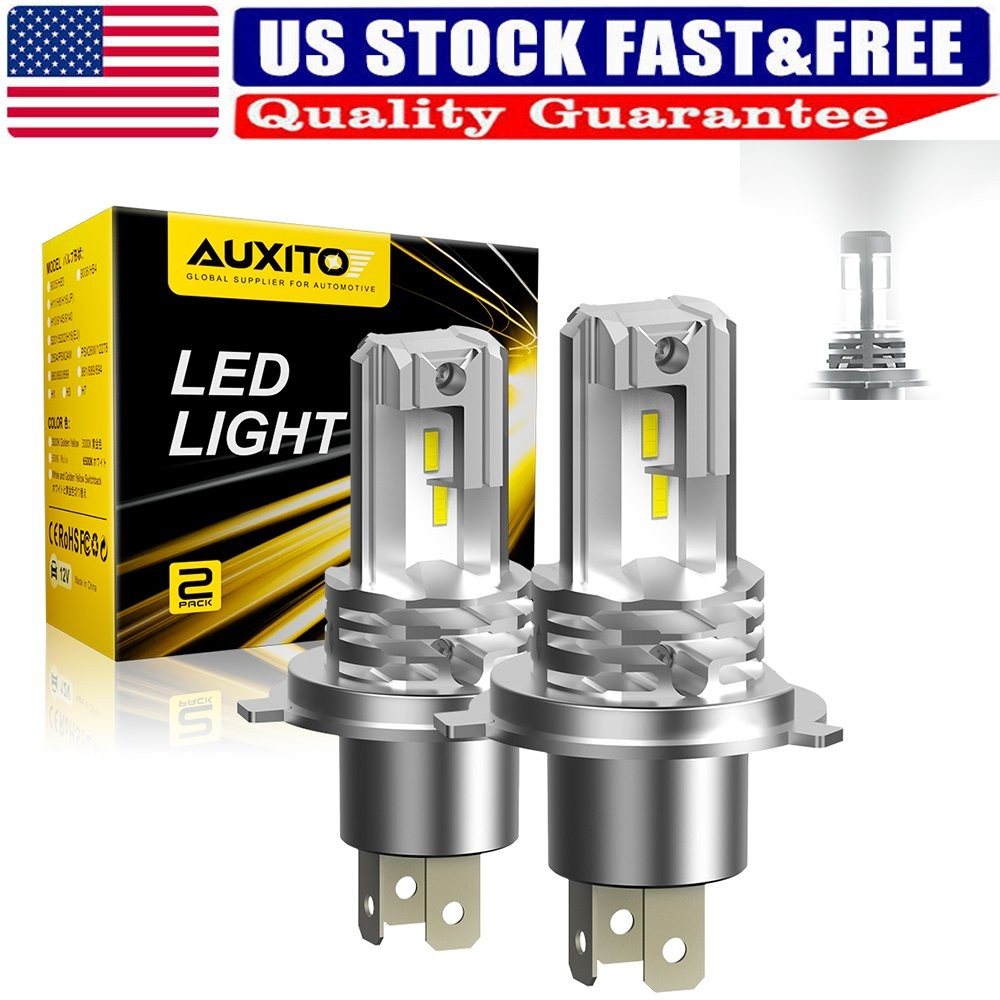 H4 9003 HB2 AUXITO Super White LED Headlight Bulb Conversion Kit High Low Beam
