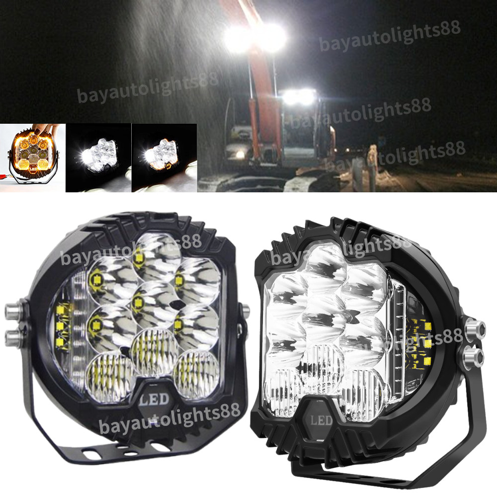 5″ inch Round 720W Led Work Light Pods Offroad Flood Lights Fog ATV UTV Tractor
