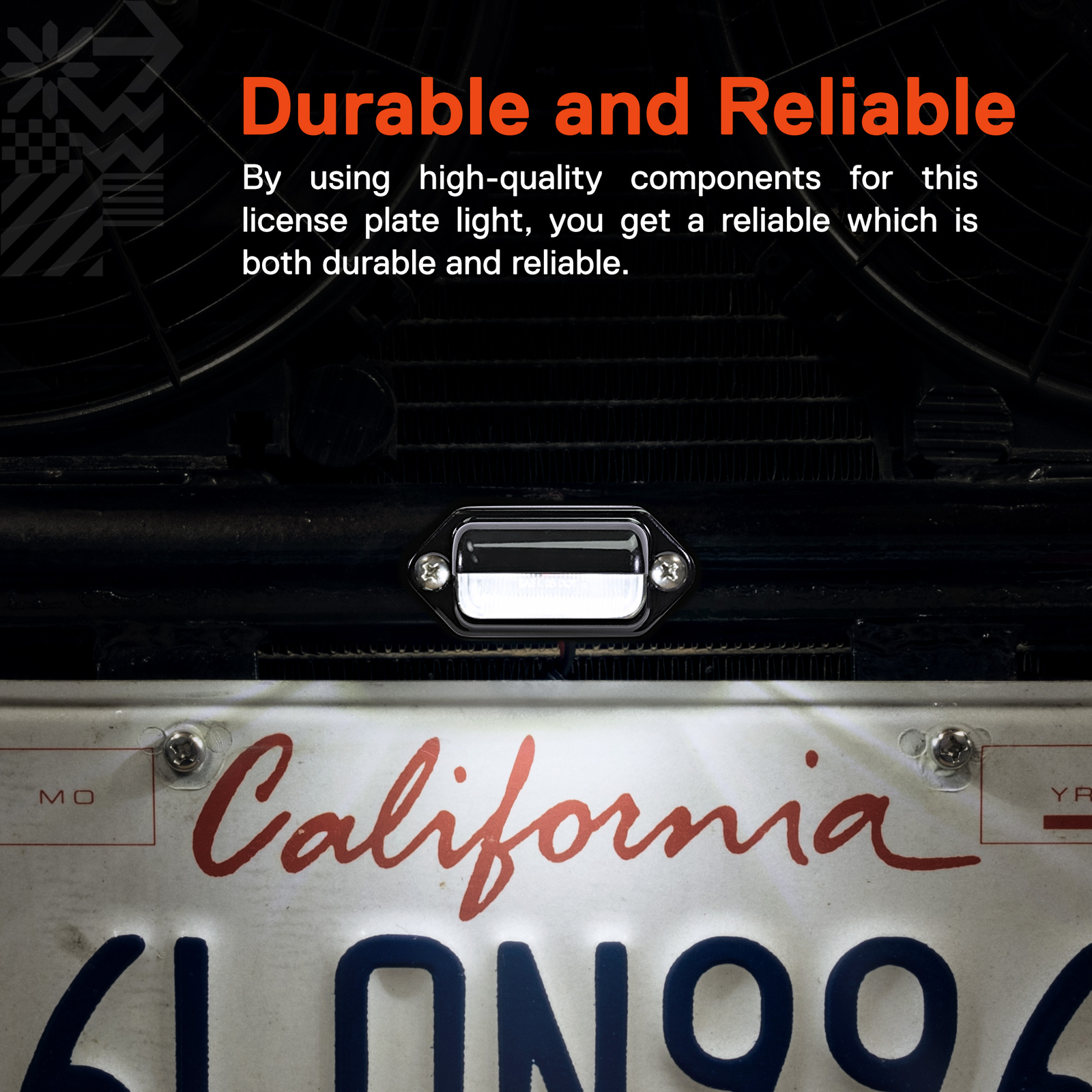 Black 12V DC DOT LED Courtesy/Step Trailer License Plate Tag Light
