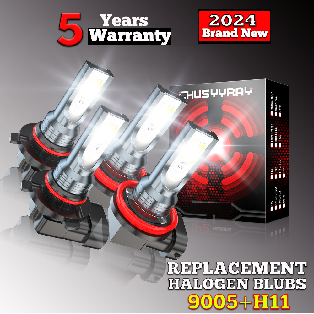 Combo 6000K White 9005+H11 LED Headlight Bulbs High&Low Beam Kit 120W 16000LM