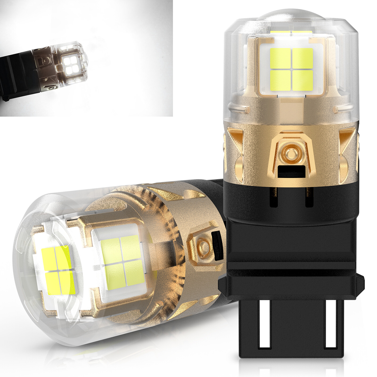 Lasfit 3157 3156 4057 LED Backup Reverse Light Bulbs Bright Pure White L2 Series