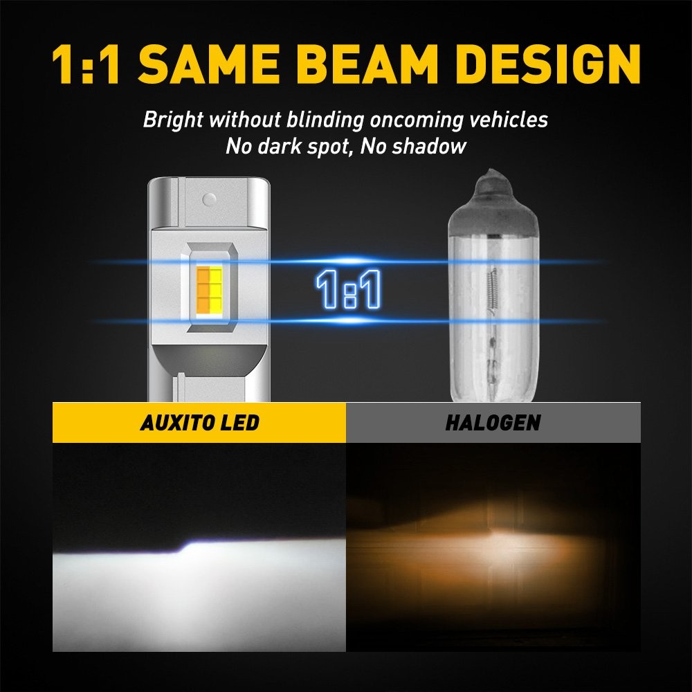 AUXITO H11 H8 White Yellow LED Light Fog Bulbs Dual Switchback Color Bright 2X