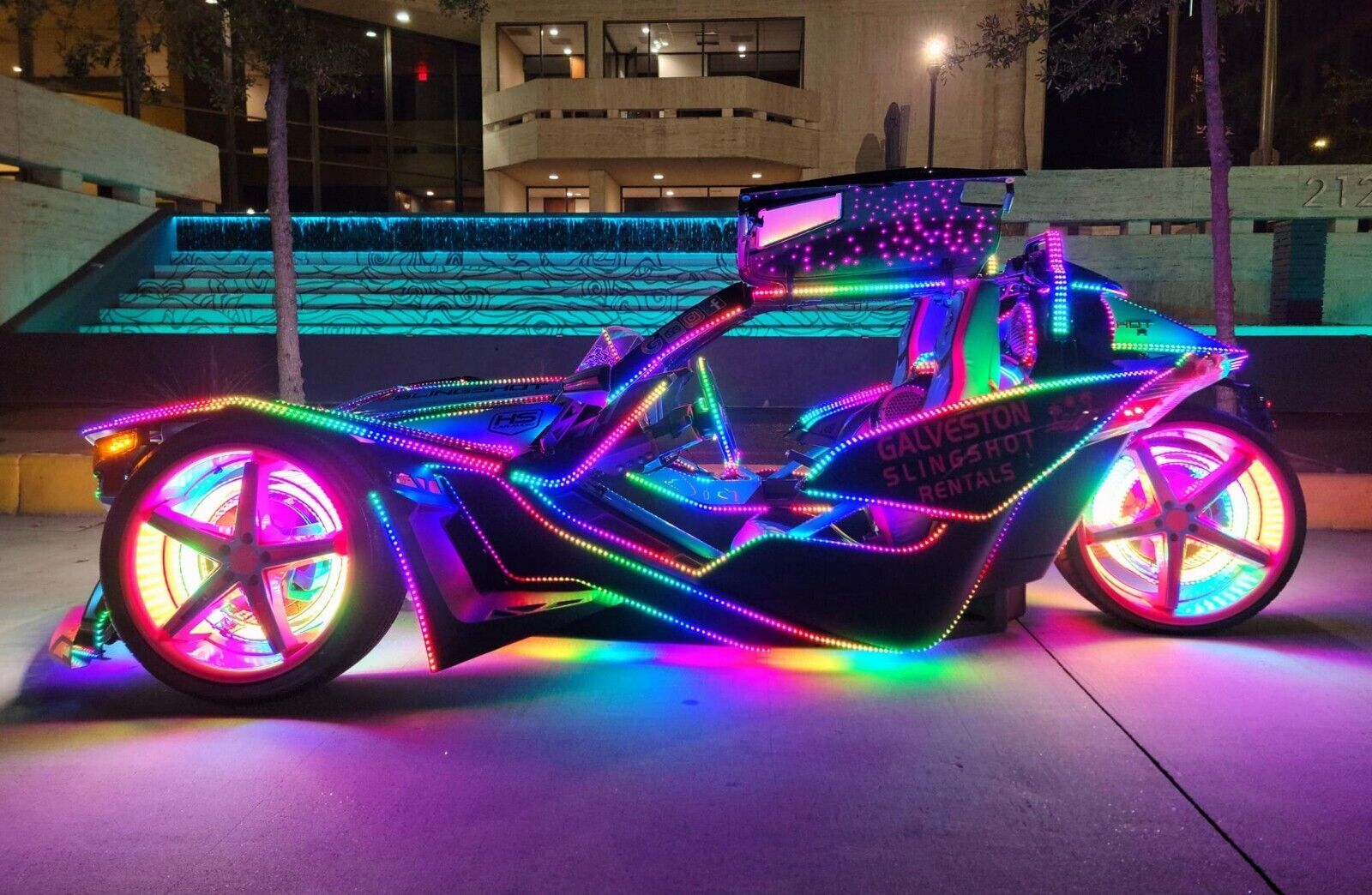 16PCS Triple Row 1/2/3/4/5/6.5FT Treble LEDs CHASING Slingshot Hood Light Strips