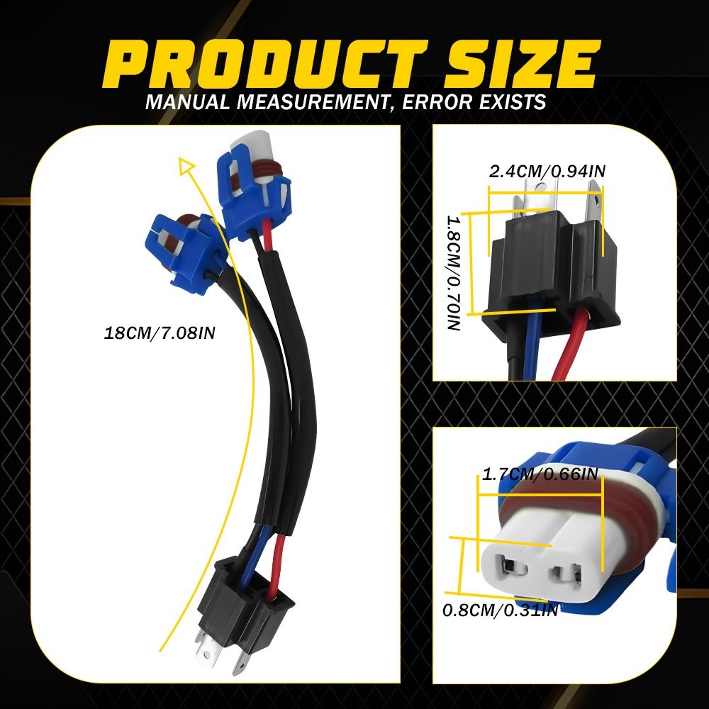Conversion Wire 9003 H4 TO 9005 9006 Two Harness Head Lamp Adapter Plug Play New