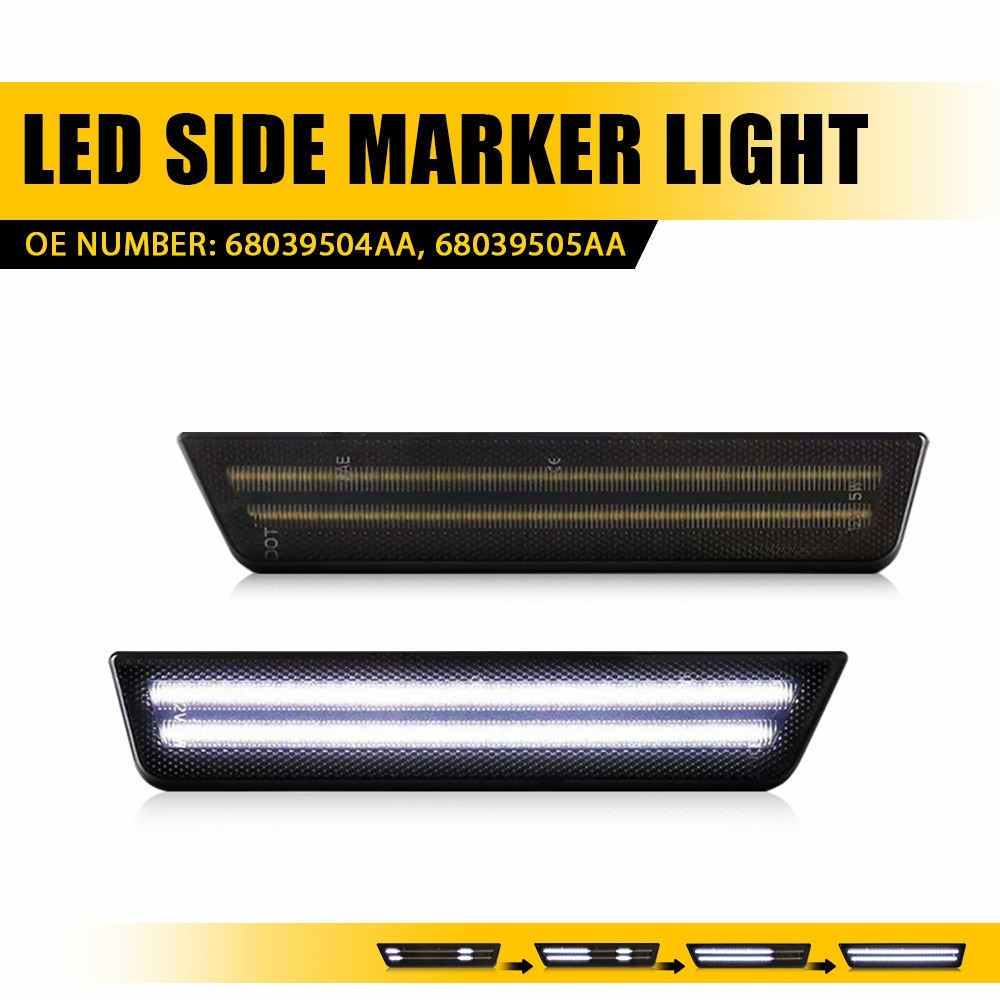 Cold White LED Rear Side Bumper Marker Signal Lamps For Dodge 08-14 Challenger A