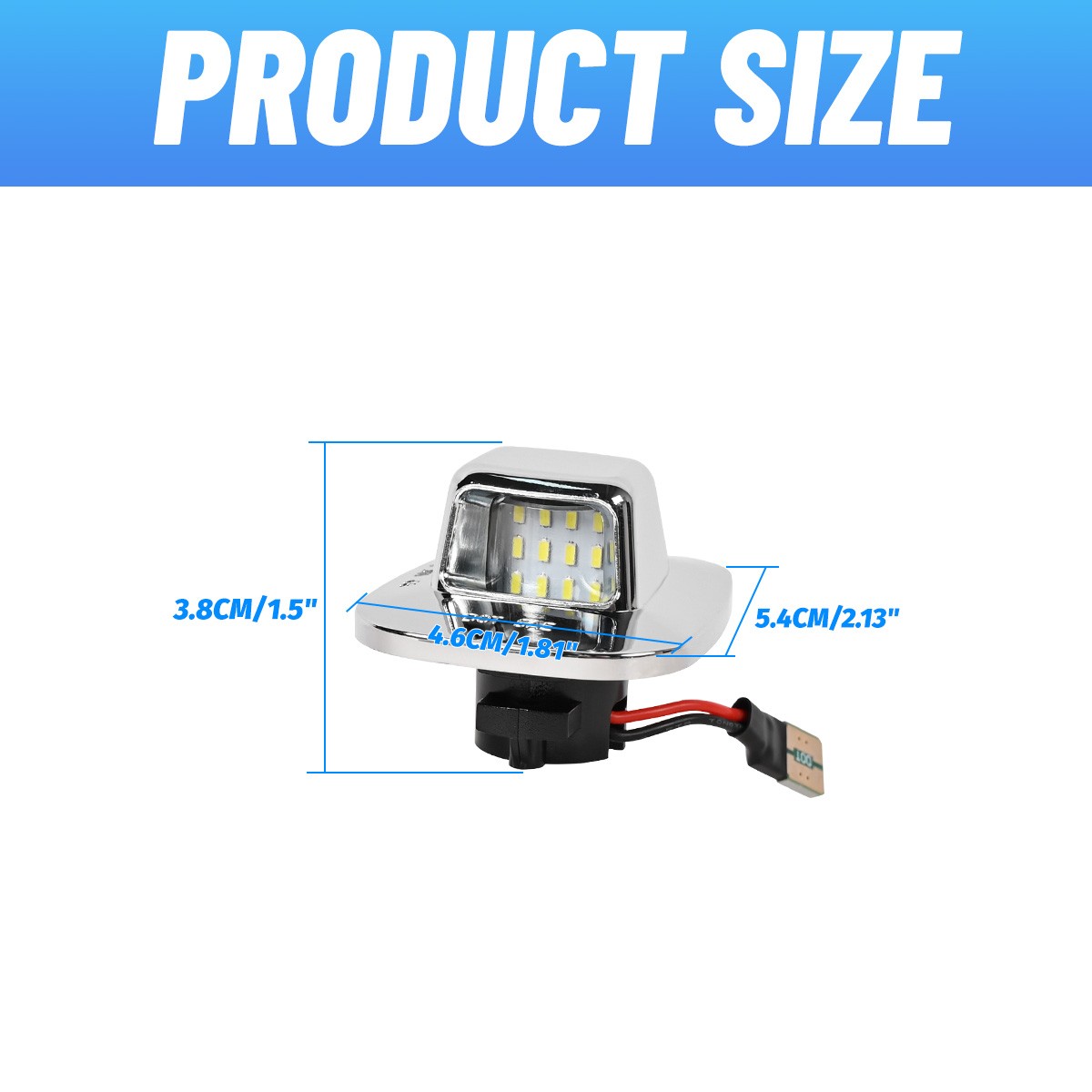2x Chrome LED License Plate Light Tag Lamp For Chevy GMC C/K 1500 2500 ED 88-00