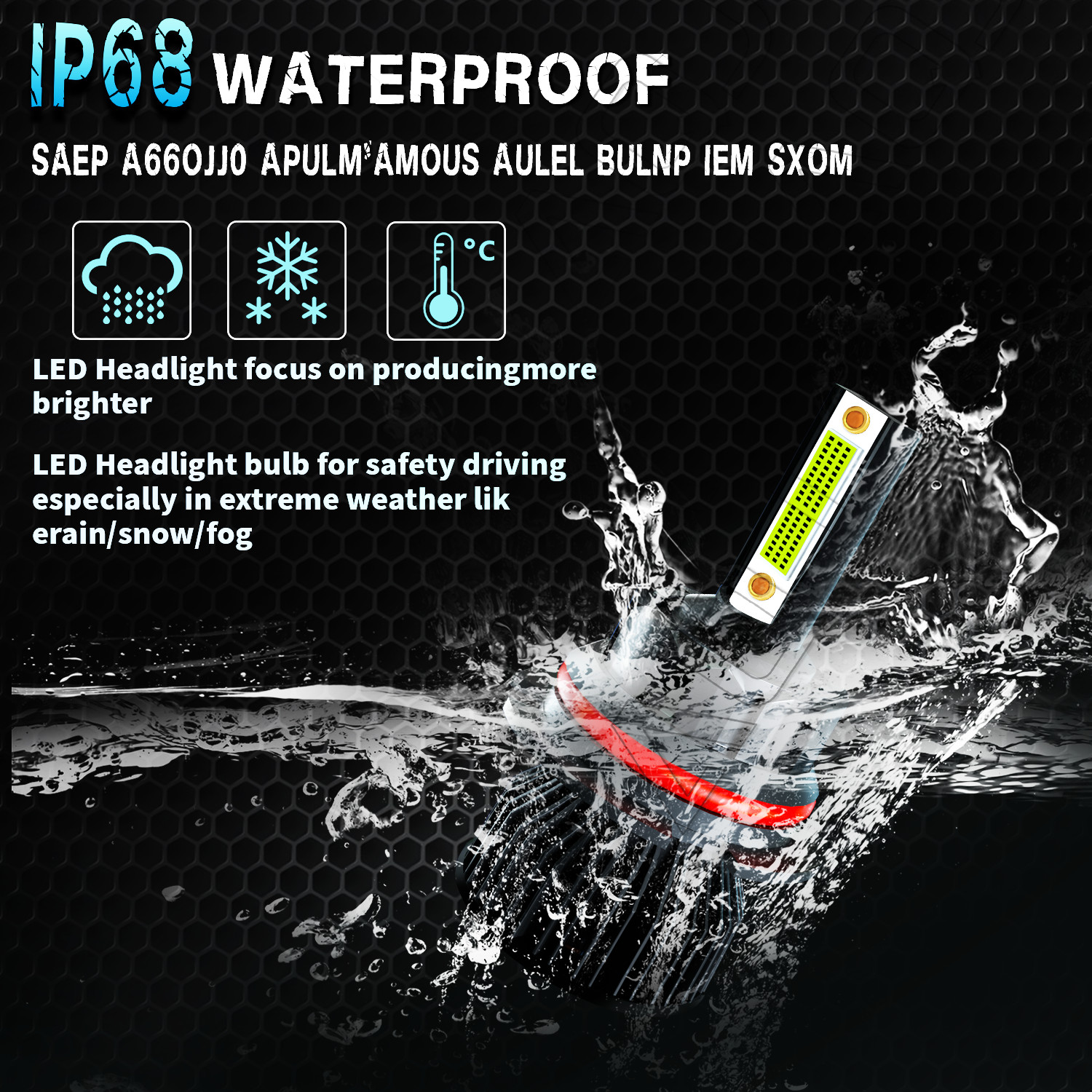 AQJ 9007 HB5 LED Headlight Super Bright Bulb Kit High/Low Beam 8000K Blue