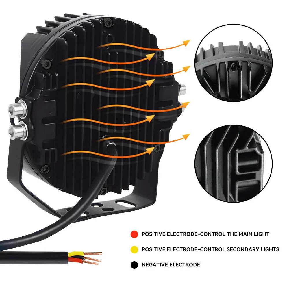 5″ 7″inch Round LED Work Light Spot & Flood Driving Fog Headlight Truck Off Road