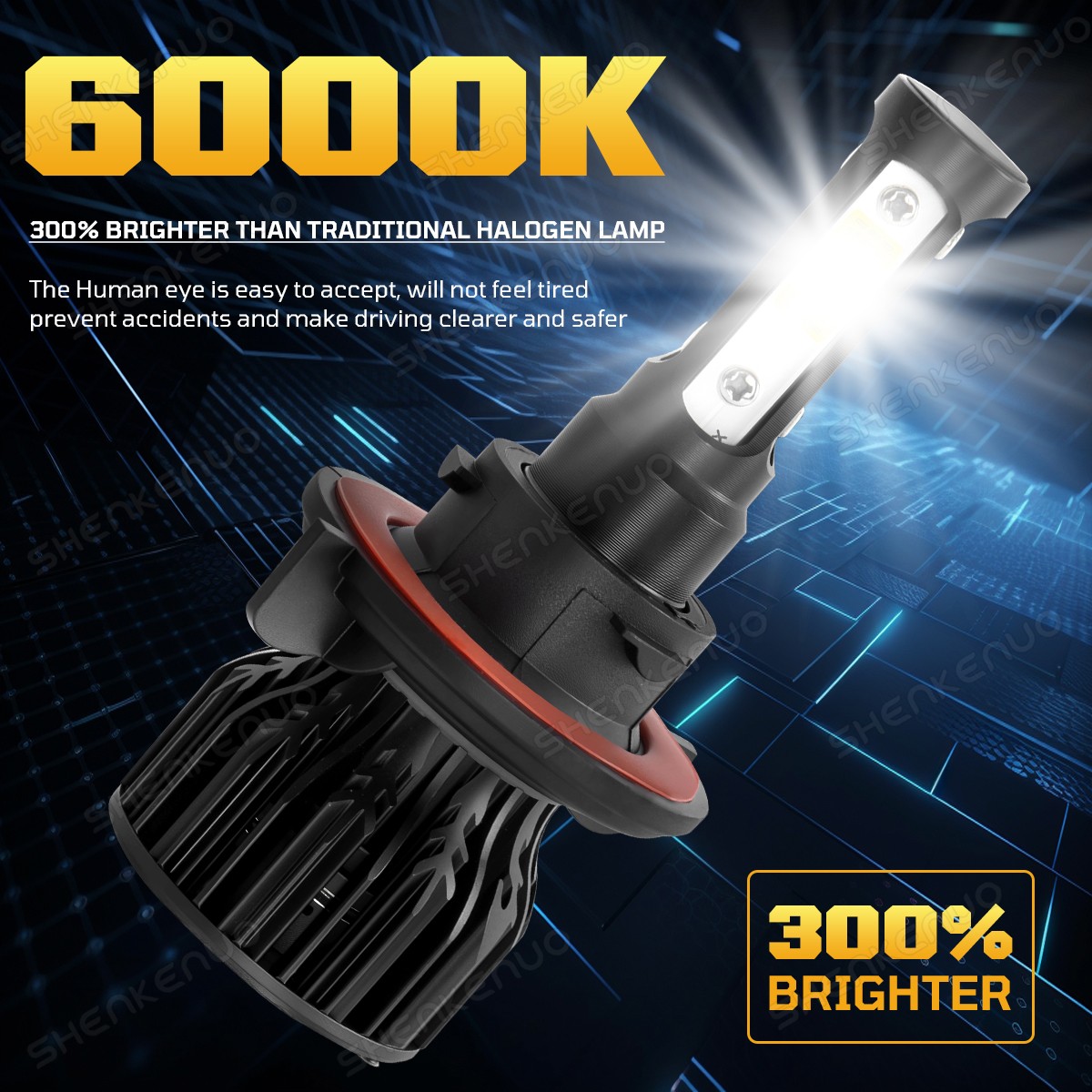 For Jeep Wrangler 2007-2009 4Pcs 9008/H13+9145 LED Headlight Bulbs+Fog Light