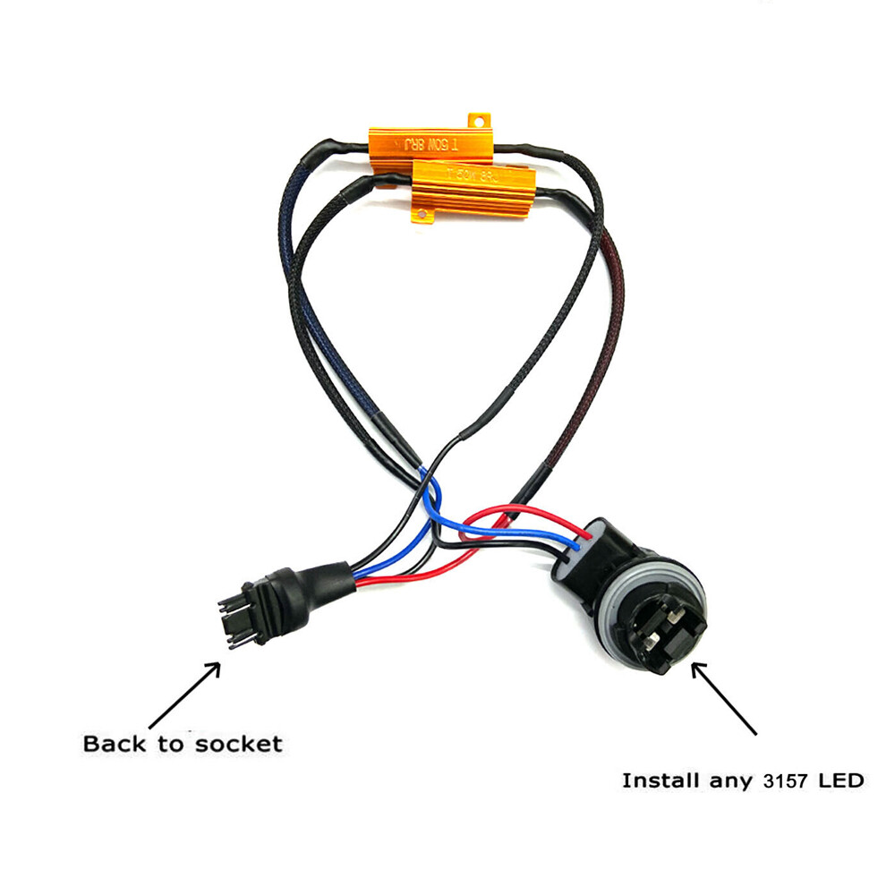 2PCS 2Tabs 3157 4157 LED Turn Signal Load Resistor Canbus Wiring Decoder