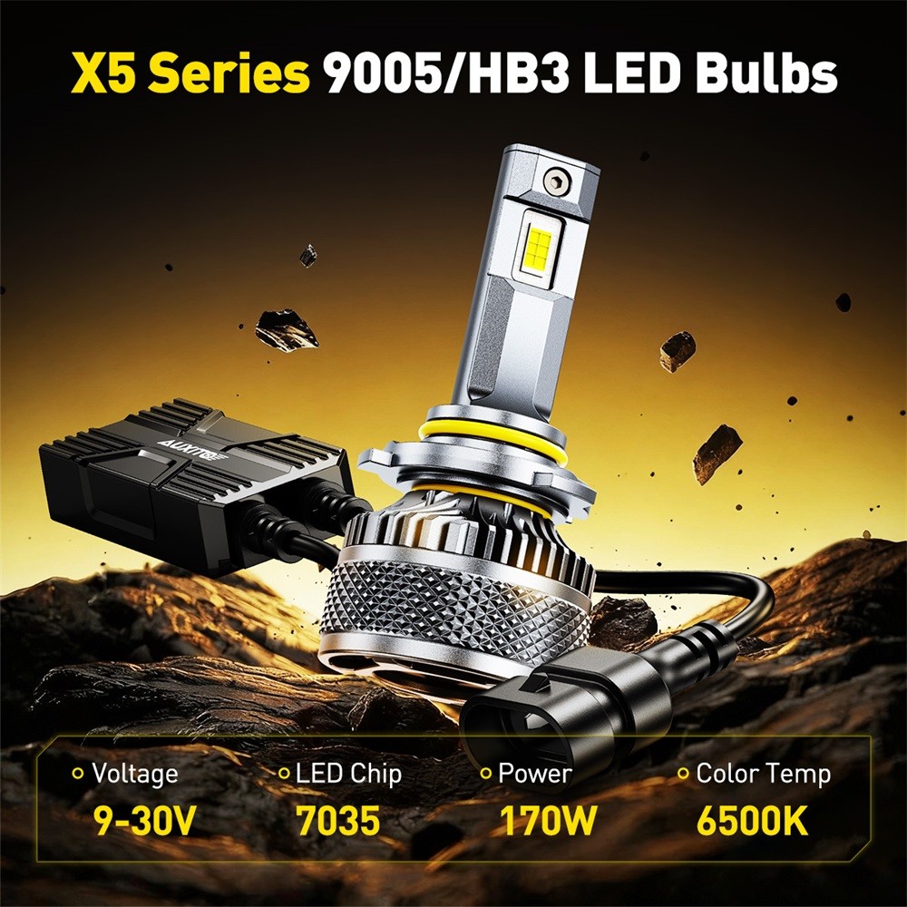 AUXITO 9005 HB3 LED Headlight Bulbs 6500K White 32000LM For Halogen Replace X5