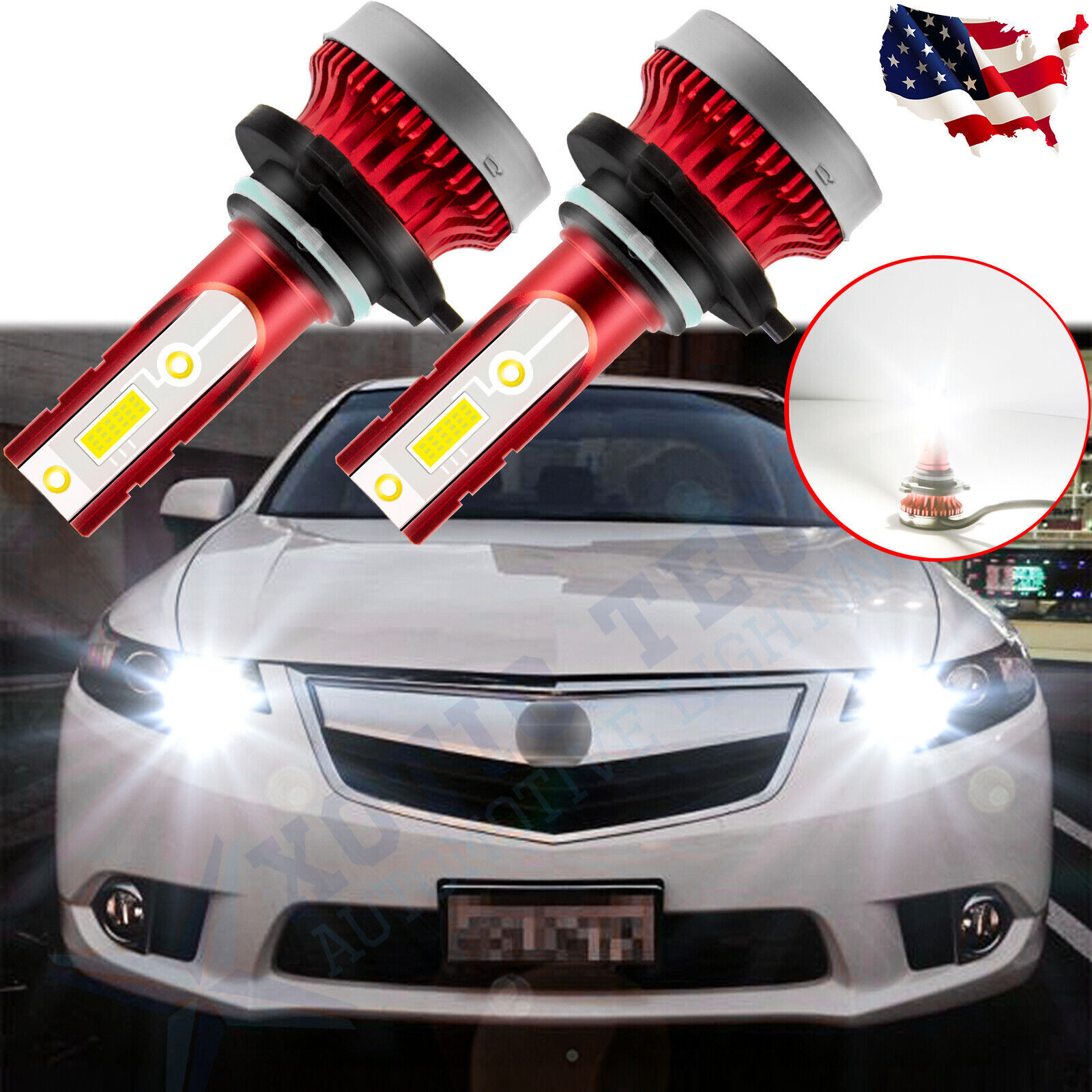 2x 9005 6000K White LED Daytime Running Light Bulbs For Acura ILX TSX MDX TL RL