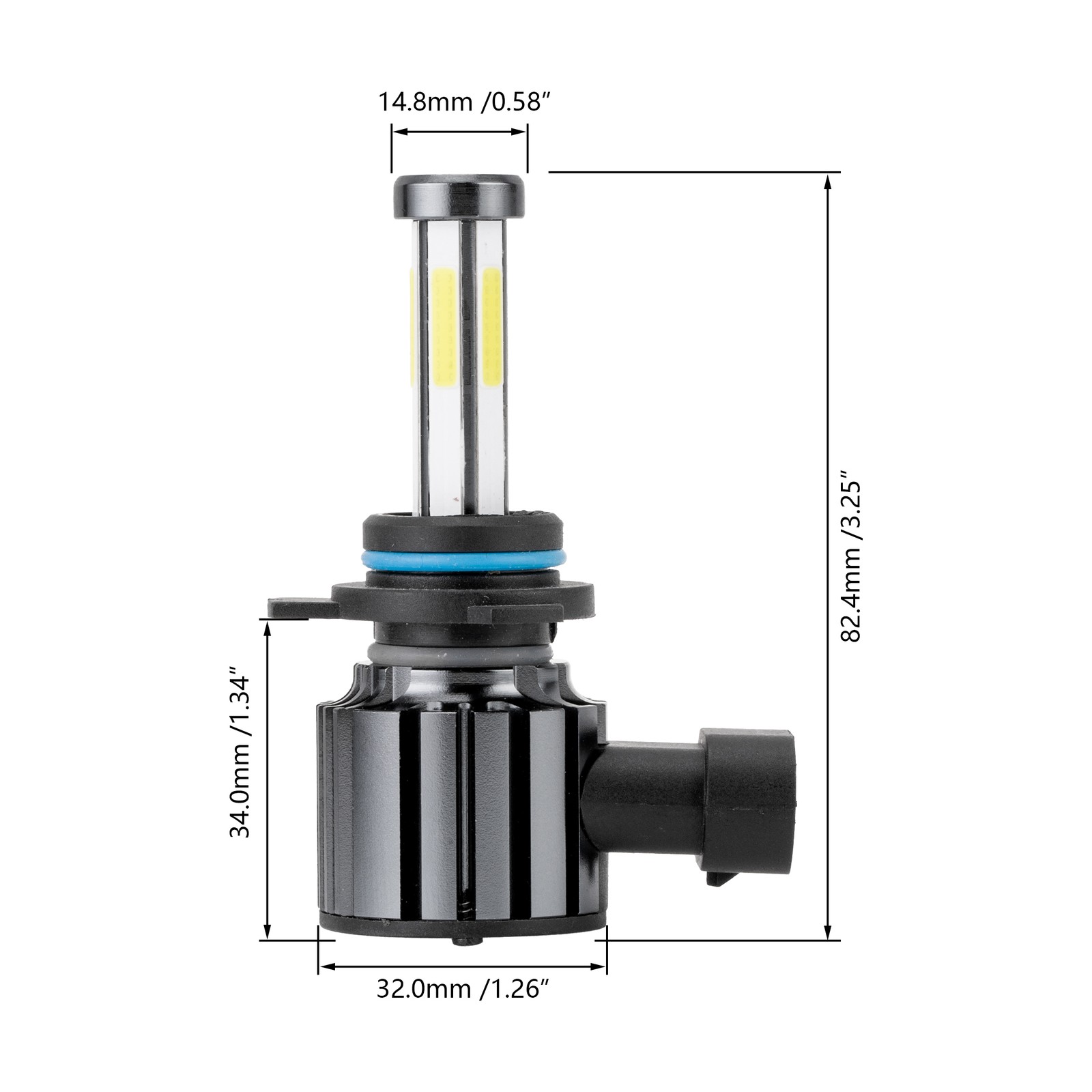 4/6 Sides 9012 HIR2 LED Headlight Bulbs Kit High Low Beam Super Bright White 2X