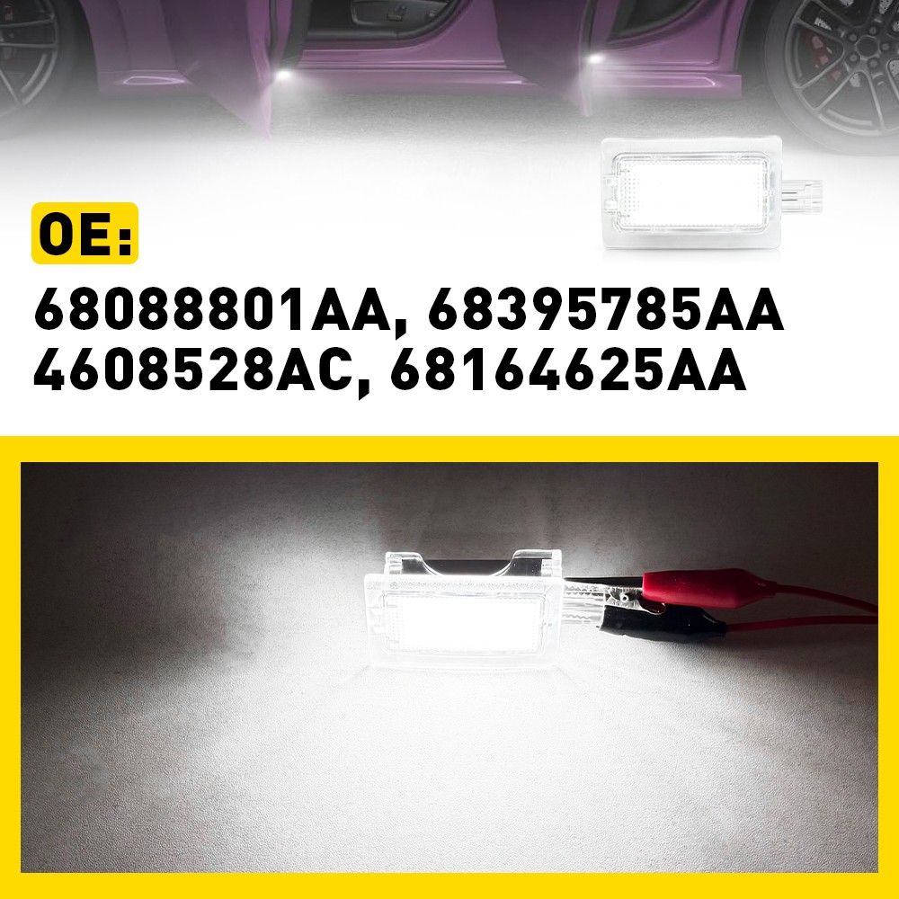 Clear White LED Door Footwell Courtesy Light Lamp For 2005-2020 Chrysler 300 2X