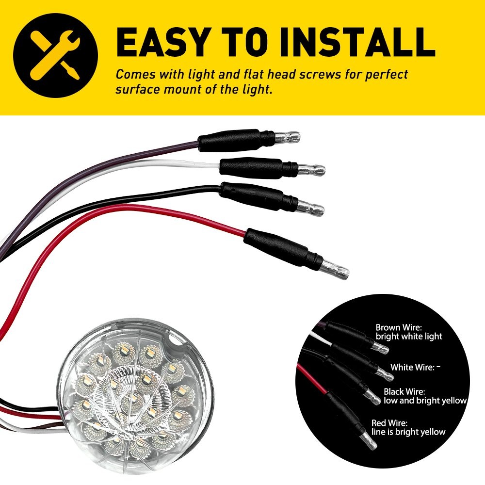 2/4xDual Revolution 17LED Watermelon Marker Light Amber White for 12V DC vehicle