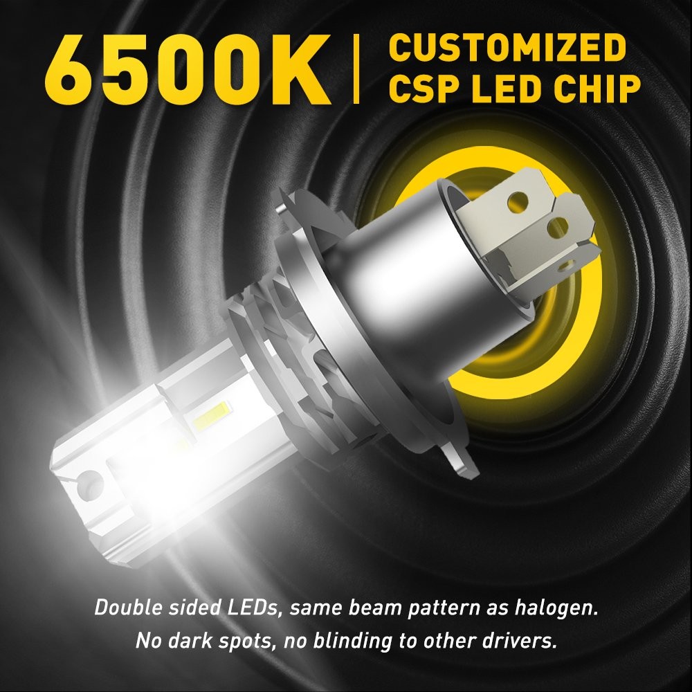2pcs H4 AUXITO 9003 HB2 24000LM Headlight LED High Beam Low 6500K Bulbs M4