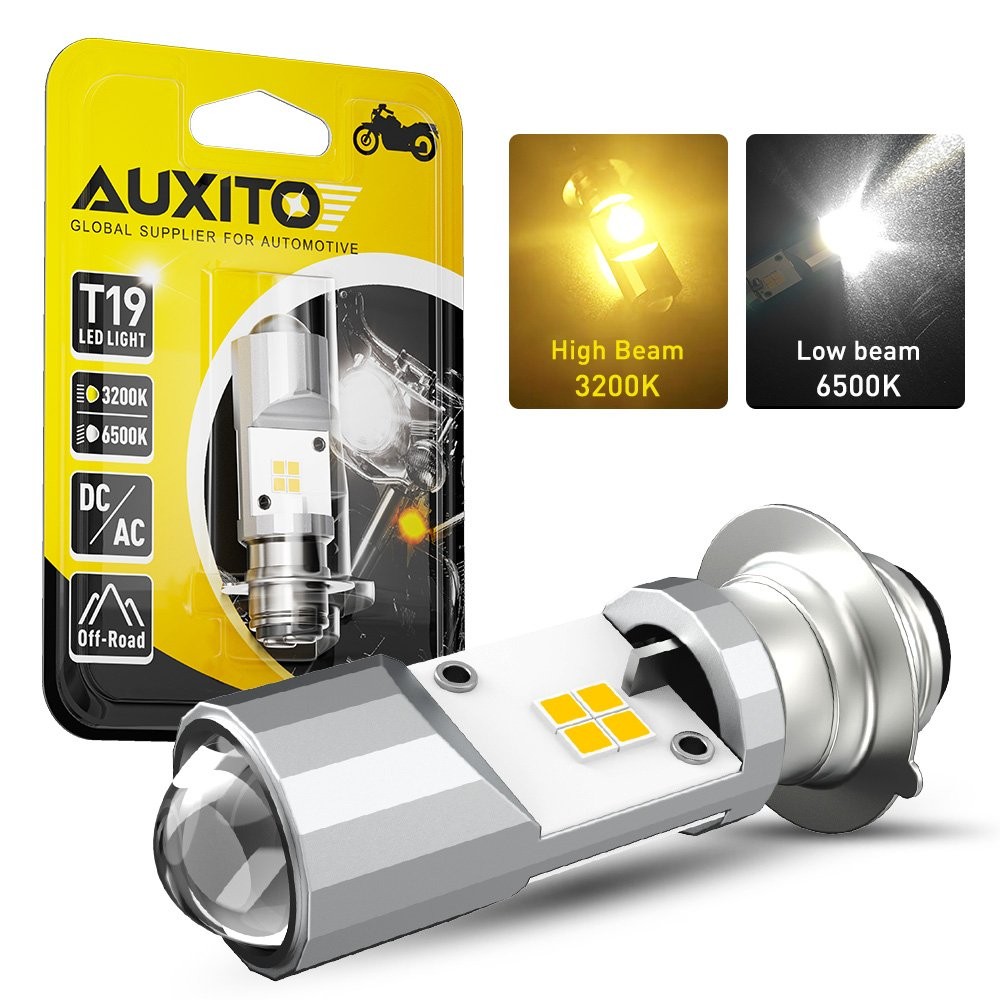 AUXITO LED Light 3000K Yellow 6000K White Bulb HEADLIGHT Motorbike ATV UTV EOOK