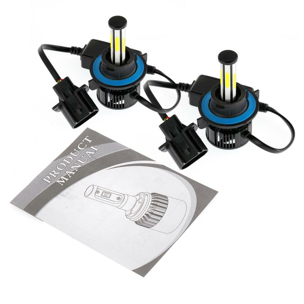 6-Sides 9008 H13 360° LED Headlight Bulbs Kit High Low Beam 6500K Bright White