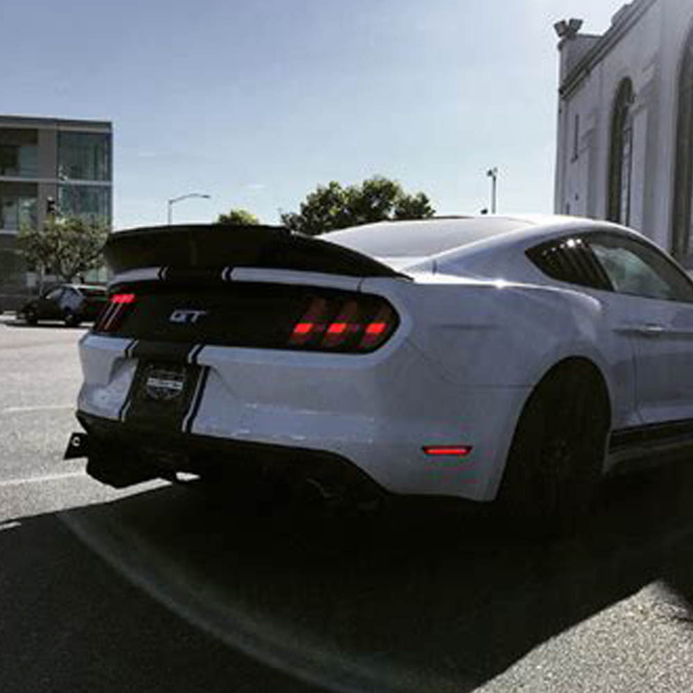 Smoked Black Lens Brilliant Red LED Side Marker Lights For 2015-up Ford Mustang
