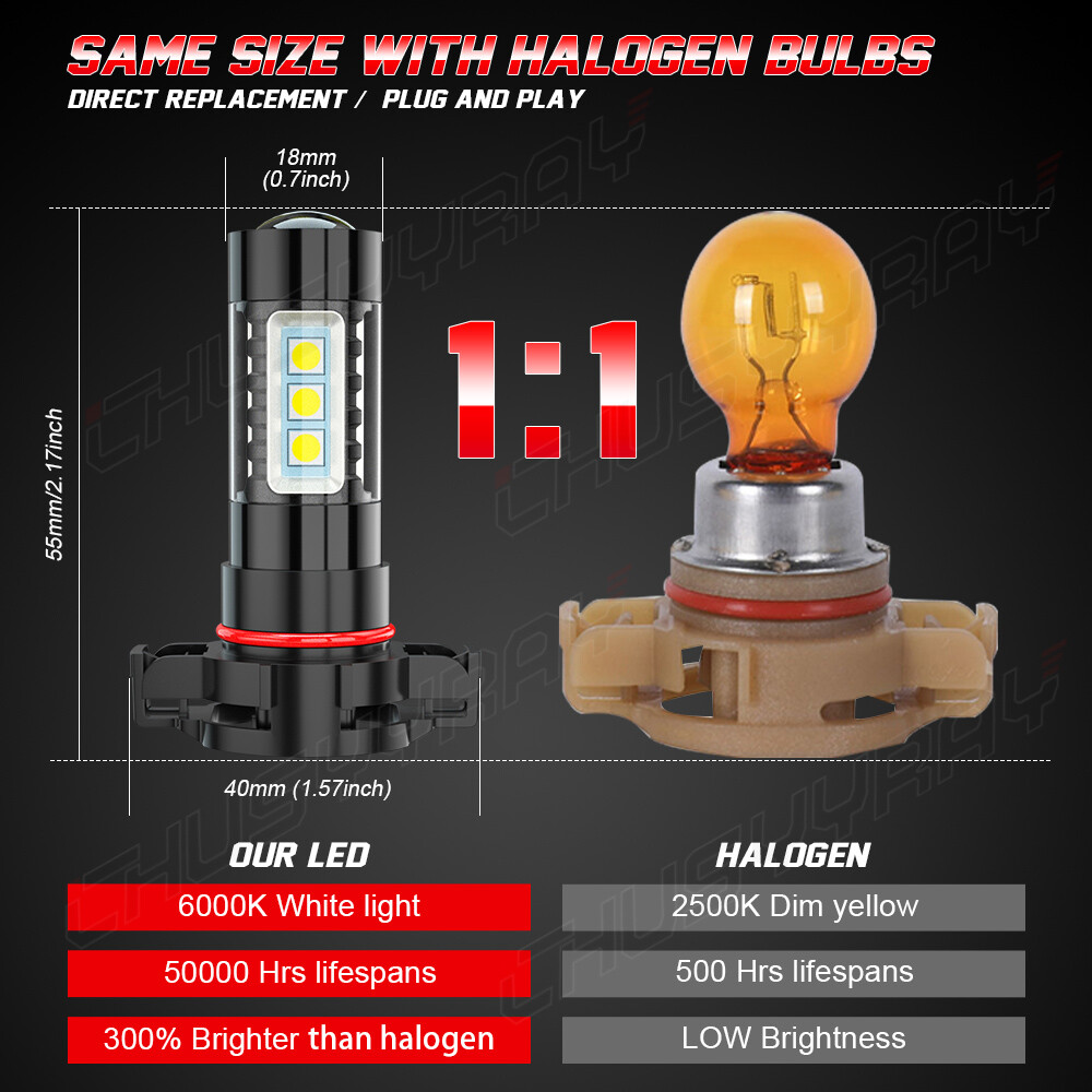 9012 5202 LED Headlight + Fog Light Bulb Combo 6000K for Jeep Cherokee 2014 2015