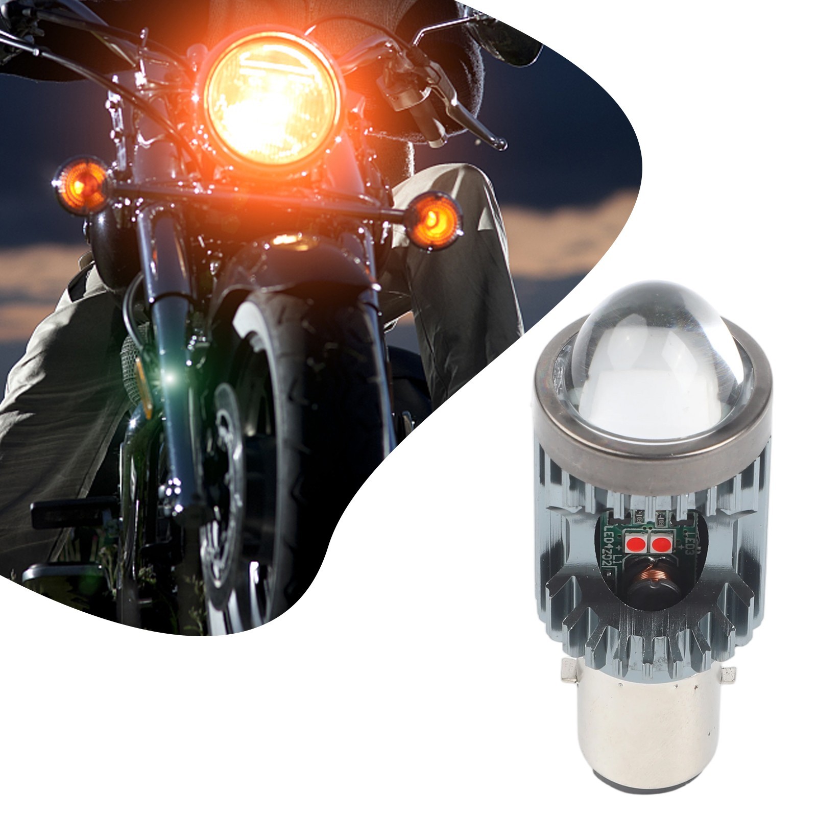 LED Headlight with Aviation Aluminum White Yellow Lens Red Blue for P15D