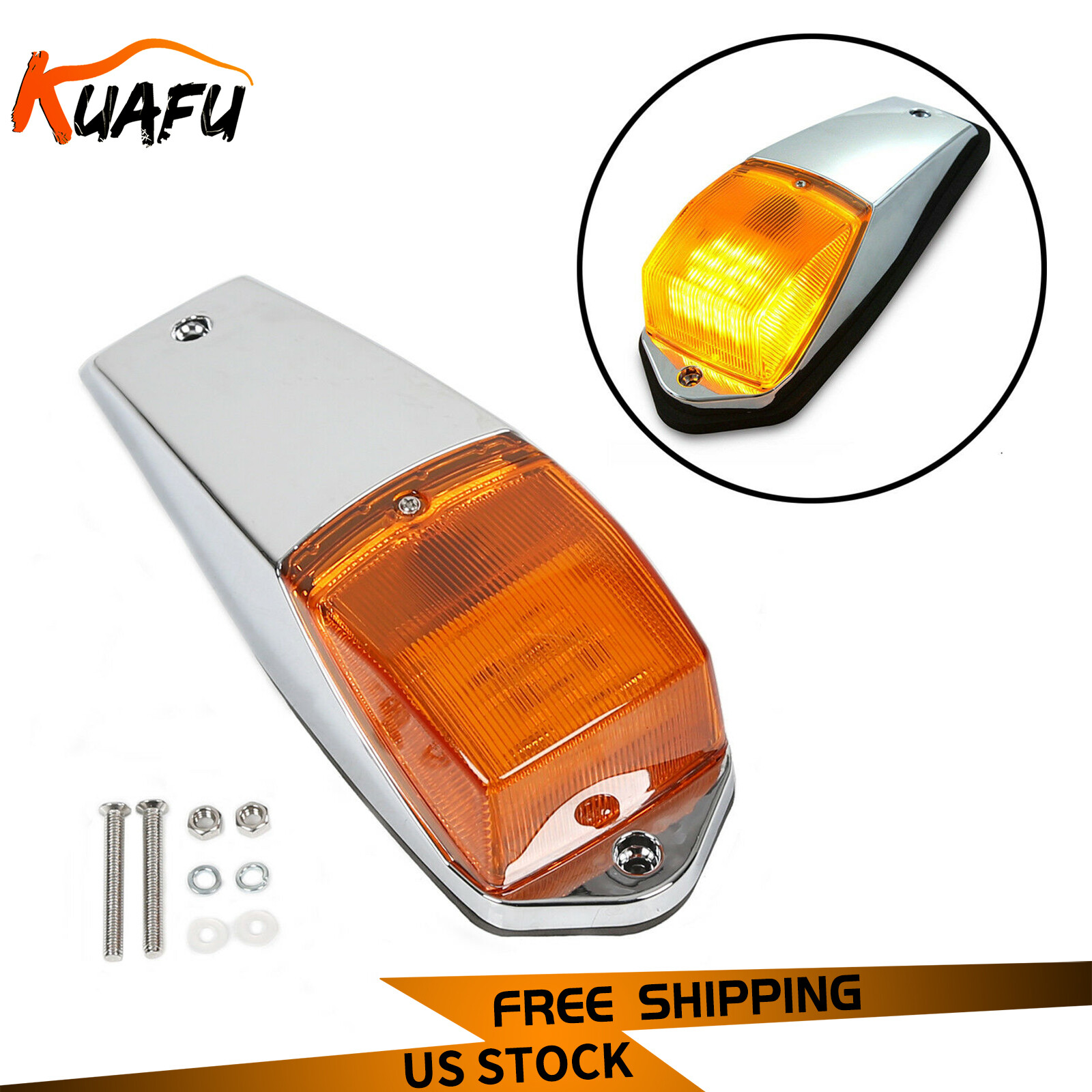 For Peterbilt Kenworth Freightliner Amber Chrome 31LED Cab Marker Lights 5 pcs
