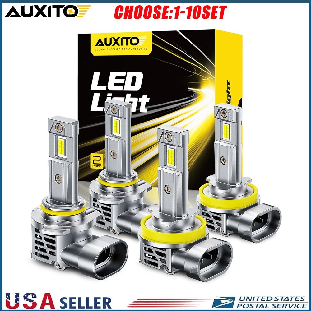 H11+9005 LED Headlight Kit Combo Bulbs 6500K High Low Beam Super Bright 4-40X