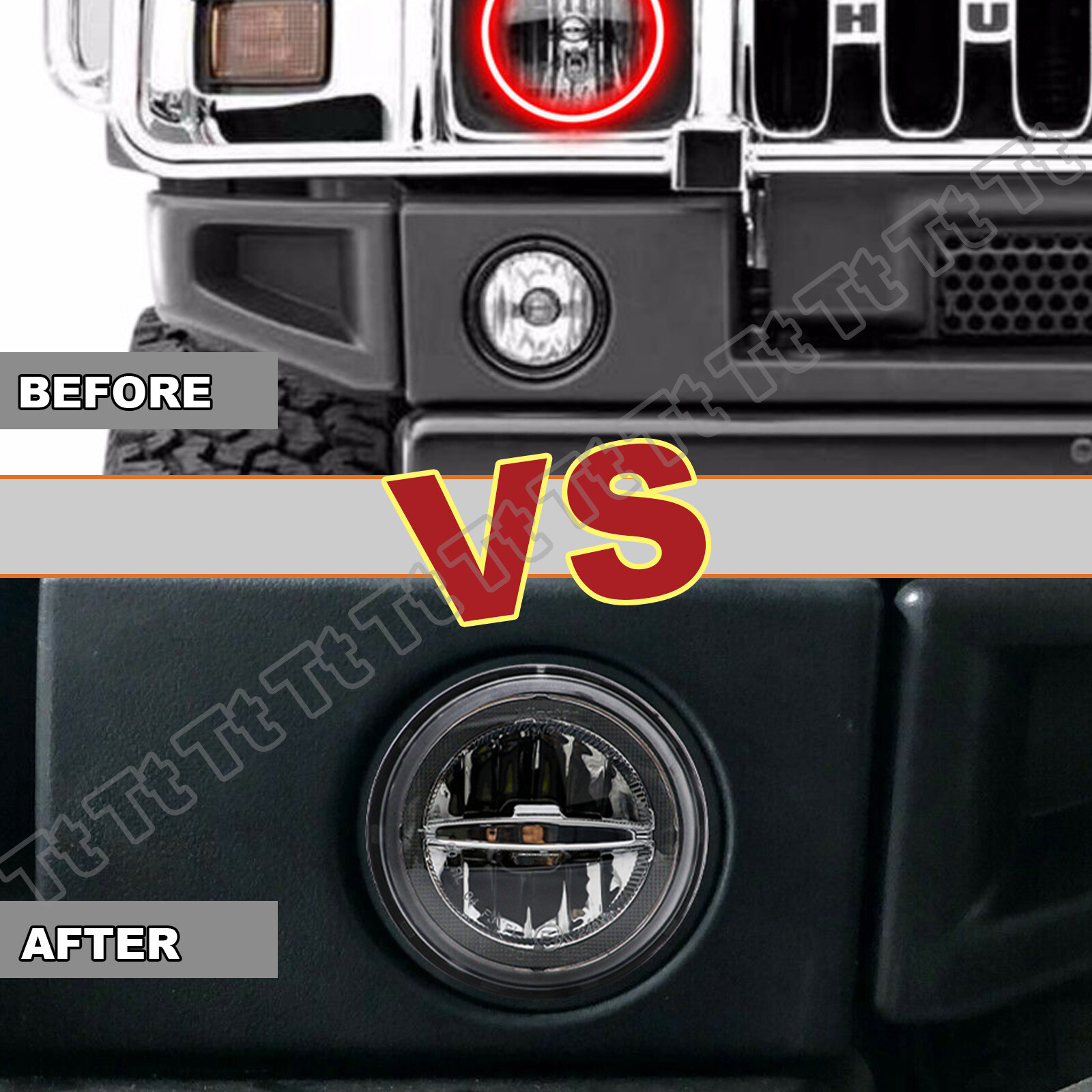 For 03-2009 Hummer H2 LED Halo Ring DRL Driving Fog Daytime Running Light Lamp A