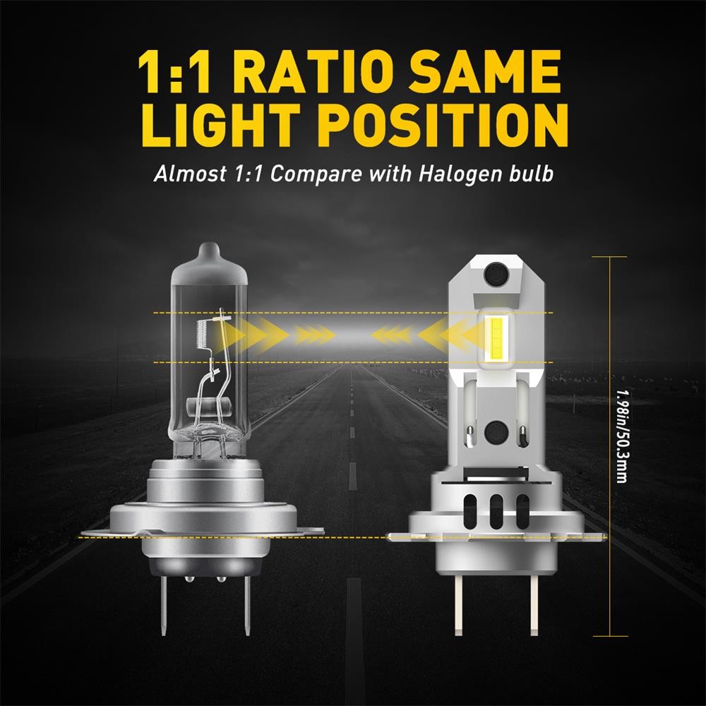 AUXITO H7 LED Headlight Bulbs High/Low Beam 6500K Bright White Wireless Canbus Y