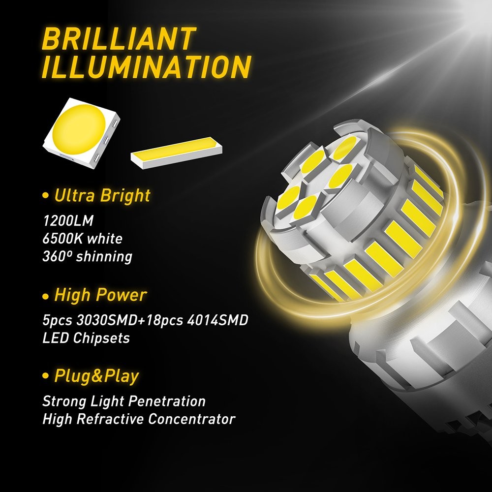 AUXITO 7443 LED TURN SIGNAL LIGHT BULBS 7440 ANTI HYPER FLASH SUPER BRIGHT WHITE