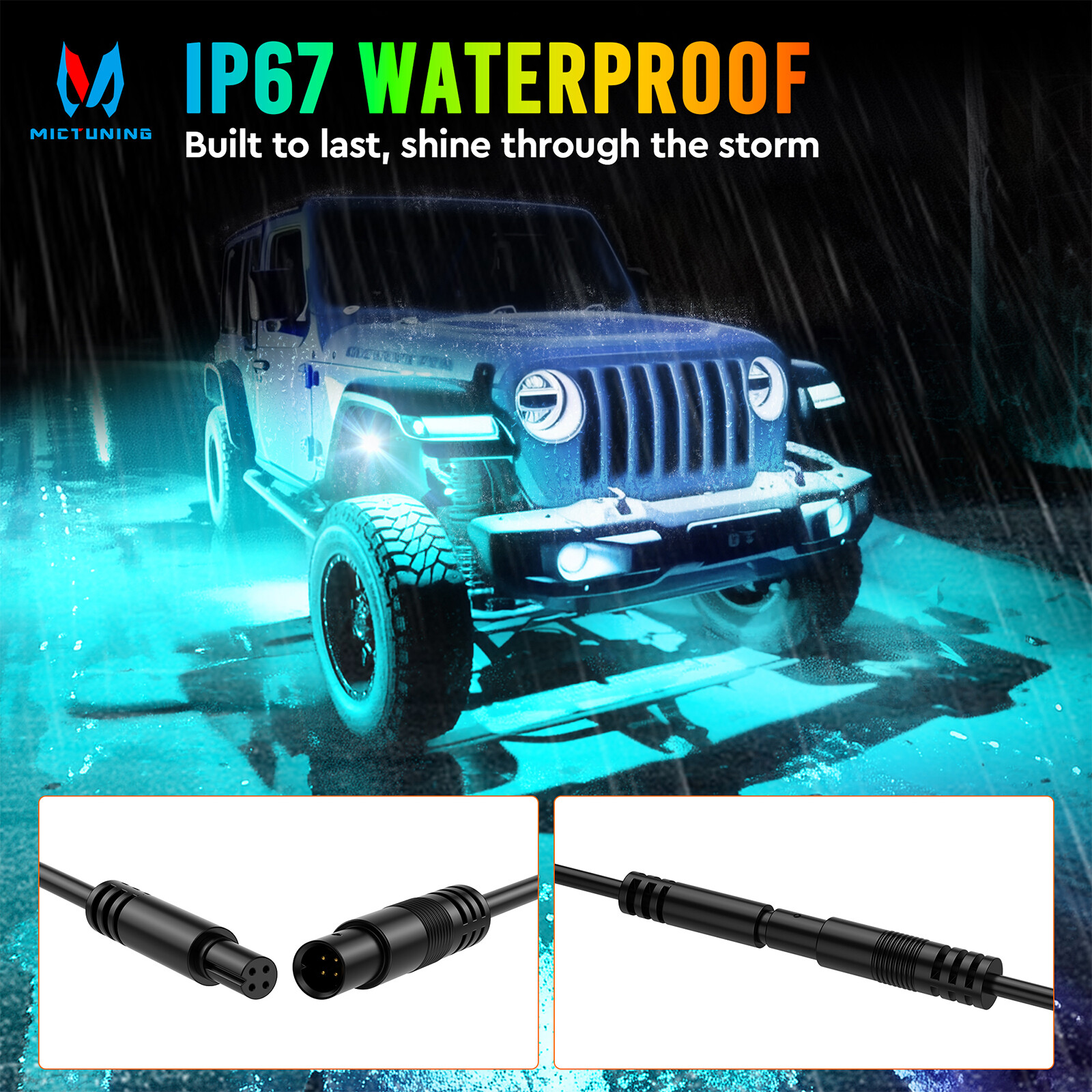 8 Pods Five Side RGBW LED Rock Lights, Underglow Wheel Well Lights Kit for Truck