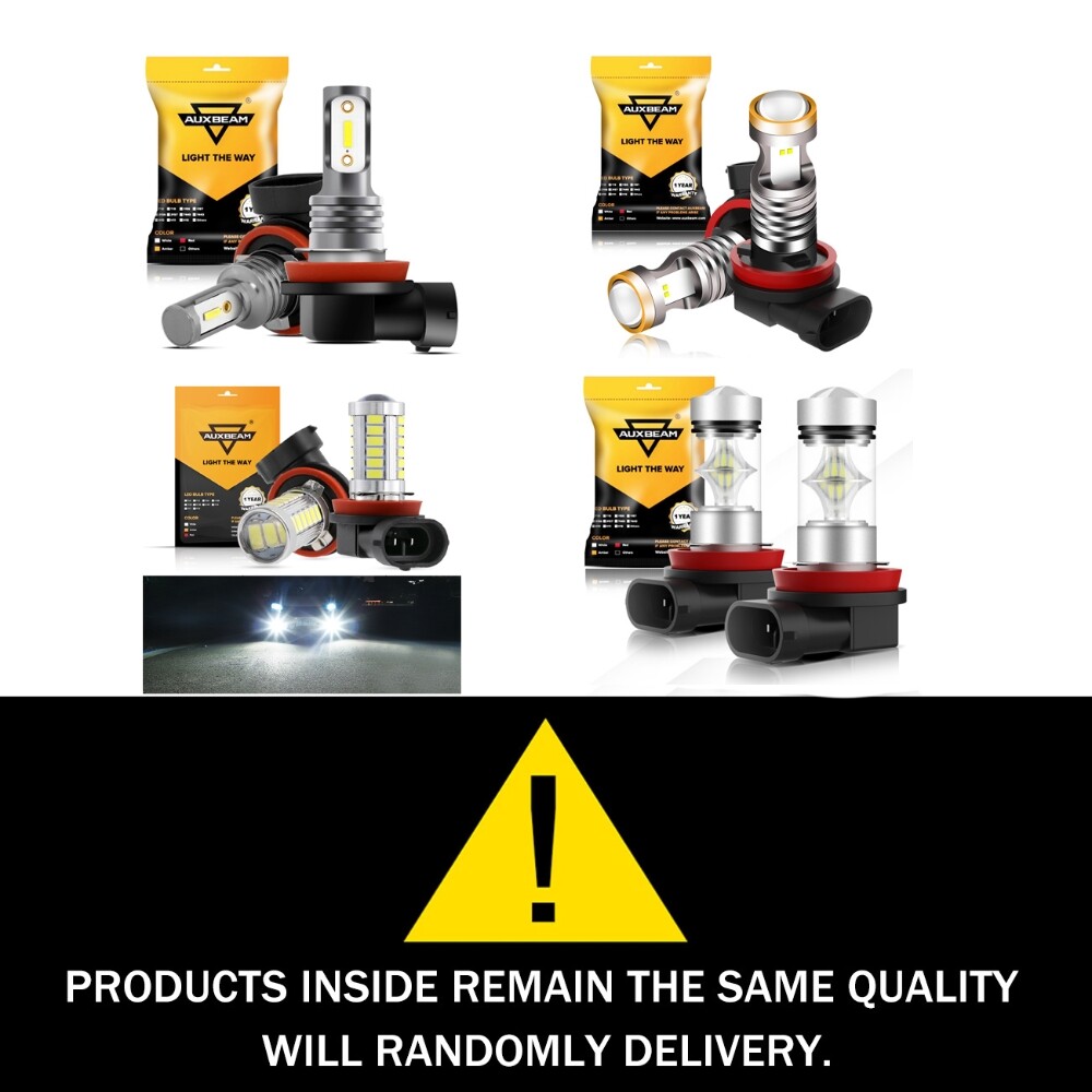 3 Pairs AUXBEAM 70W Canbus LED Headlights High Low + Fog Light Bulbs F16P Combo