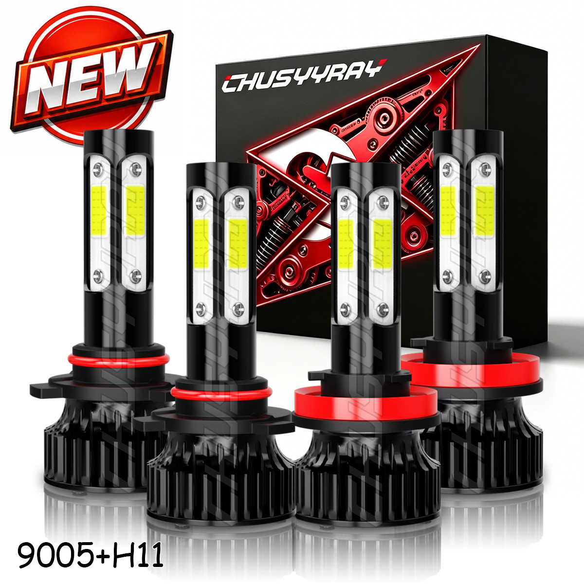For Ford Explorer 2011-2015 4x LED Headlight Hi/Lo +Fog Light Bulbs Combo Kit
