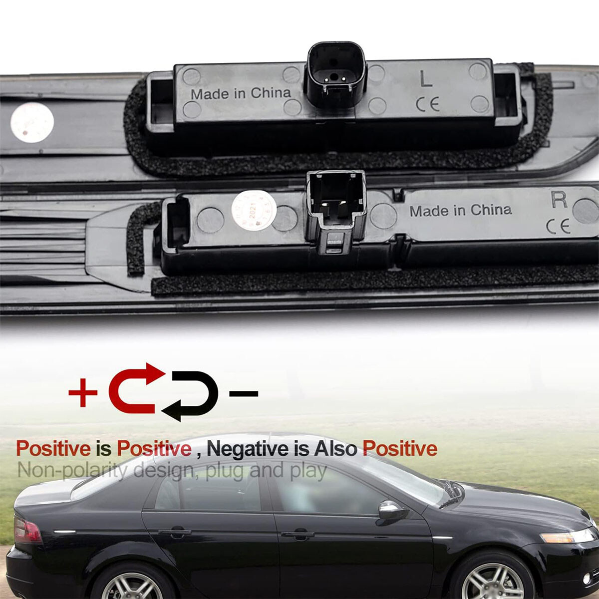 4PC Smoked LED Front+Rear Side Marker Lights White Lamps For 2004-2008 Acura TL