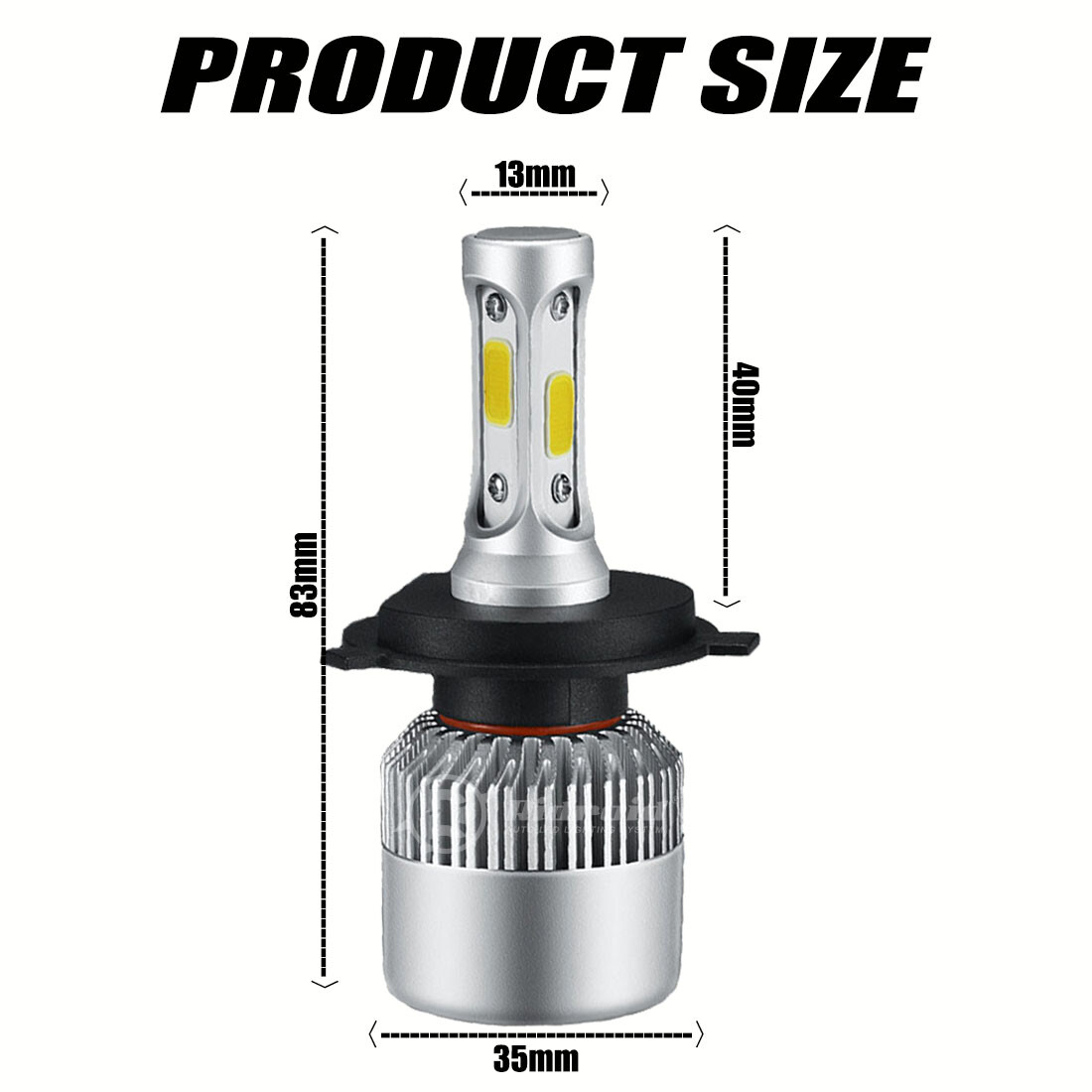 LED Headlight H4 9003 3-sides LED Bulbs Lights High Low Beam 300000lm 6000K