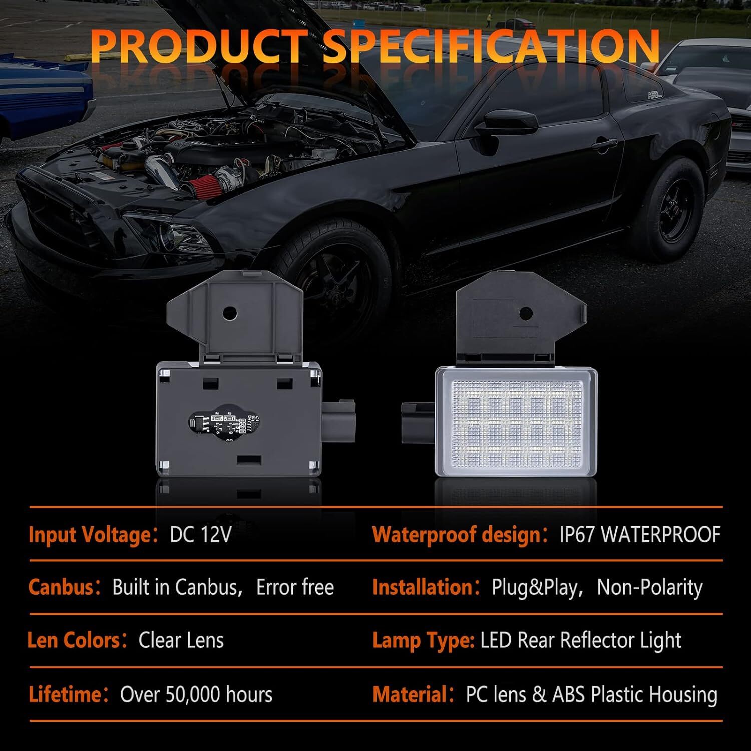 LED Underhood Hood Courtesy Light For Dodge RAM Charger Jeep Wrangler Chrysler