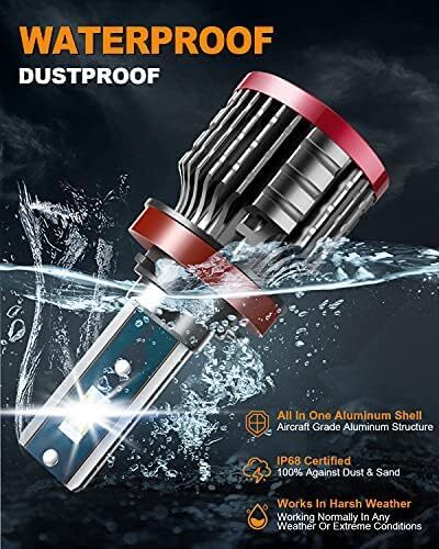 FITMOTORS H11/H8/H9 LED Bulbs80W 16000 Lumens Bright6500K Cool White LED Fog