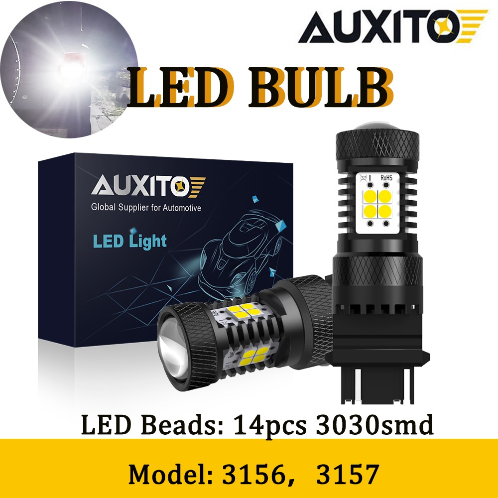 AUXITO 3156 3157 White LED Bulbs Backup Reverse Brake Lamp Daytime Running Light