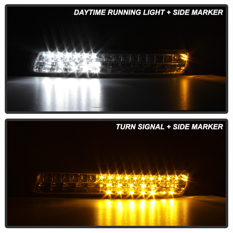 [Smoke Lens] 99-06 GMC Sierra Yukon LED Amber/White Signal Parking Bumper Lights
