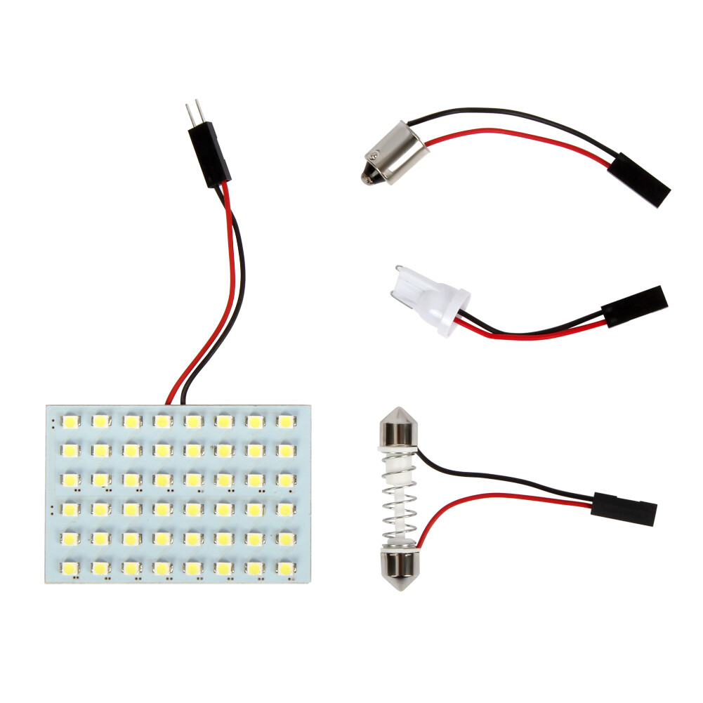 Lot White LED 48SMD Car Festoon T10 BA9S Panel Interior Dome Map Light Bulb Lamp