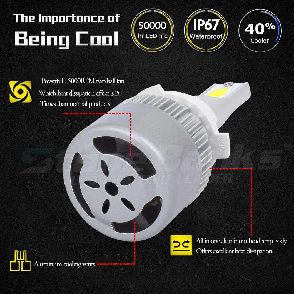 9145 9140 LED Headlight Bulbs Fog Light Beam 150m Front Lamp 100W 20000LM 6000K
