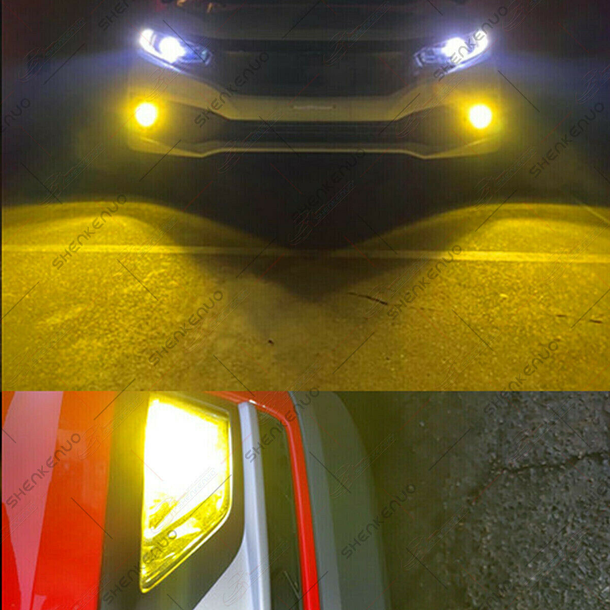 LED Fog Driving Light H11 H16 H8 3000K Yellow Super Bright Bulbs 3030SMD 4000LM